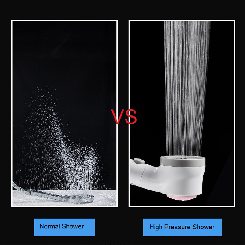 سماعة دش لضغط المياه الضعيفة وفلتر وفرشة تدليك سيليكون