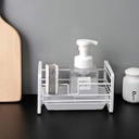 منظم حامل لليف والصابون معدن برف بلاستيك للمطبخ والحمام