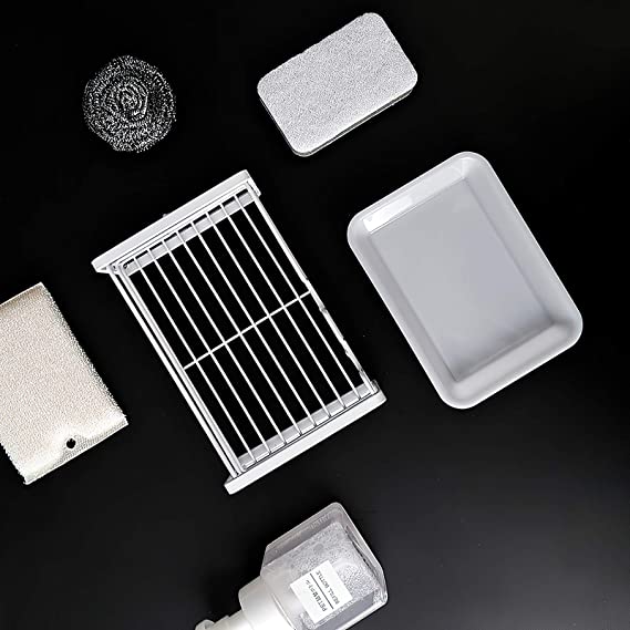 منظم حامل لليف والصابون معدن برف بلاستيك للمطبخ والحمام