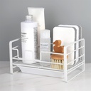 منظم حامل لليف والصابون معدن برف بلاستيك للمطبخ والحمام