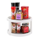 صينية تخزين دوارة 2 دور للتنظيم في المطبخ او الثلاجة او الحمام