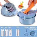 قطاعة ومبشرة للخضراوات والفواكه والجبن 4 رؤوس مع علبة بغطاء عملية وسهلة الاستخدام