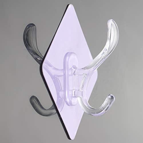 هوك شماعة شفاف لتعليق الملابس والفوط ذاتي اللصق بدون تخريم فردي