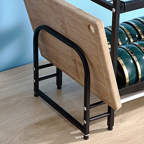 مطبقية استانلس ستيل ٢ رف بحوامل وعلقيات جانبية للشوك والسكاكين وألواح التقطيع