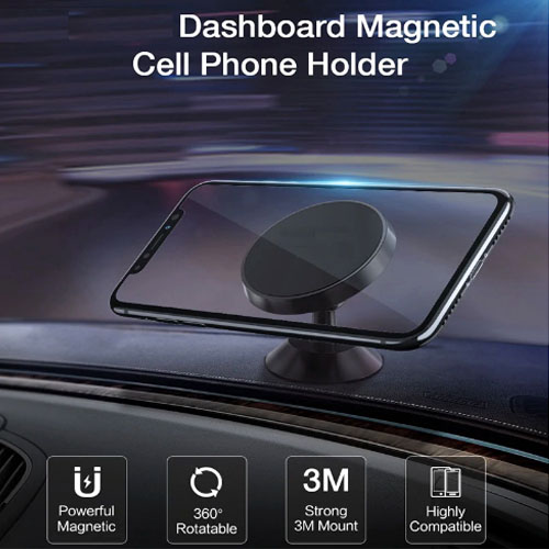 حامل موبايل مغناطيسي يدور ٣٦٠ درجة للسيارة والمكتب