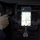 شاحن وحامل موبايل دوار بمنفذين يو اس بي للسيارة