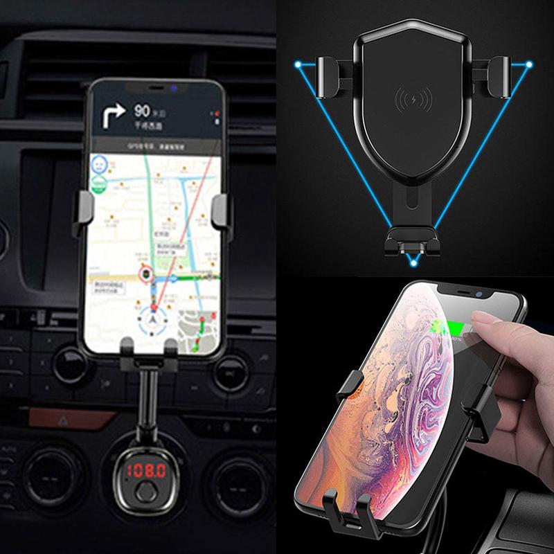 شاحن وحامل موبايل دوار بمنفذين يو اس بي للسيارة