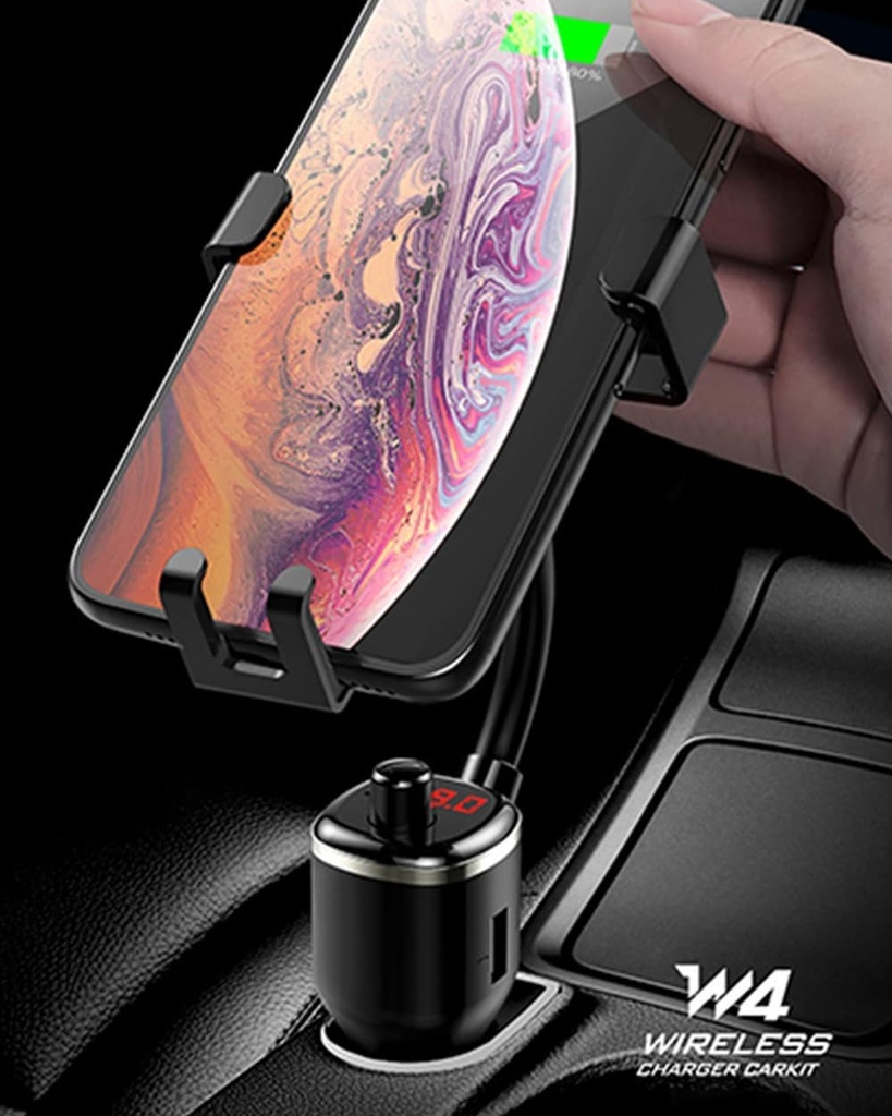 شاحن وحامل موبايل دوار بمنفذين يو اس بي للسيارة