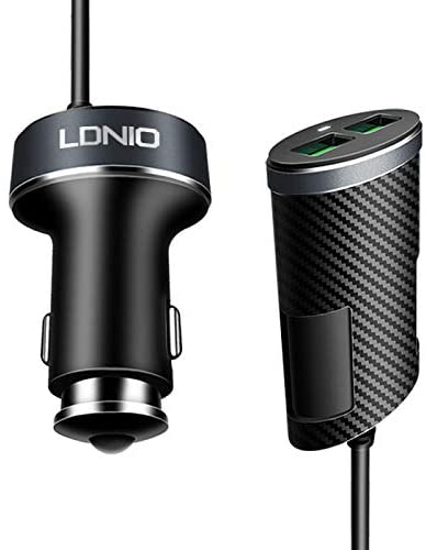 شاحن سيارة سريع بأربع منافذ يو اس بي لجميع لجميع الأنواع بكابل متر