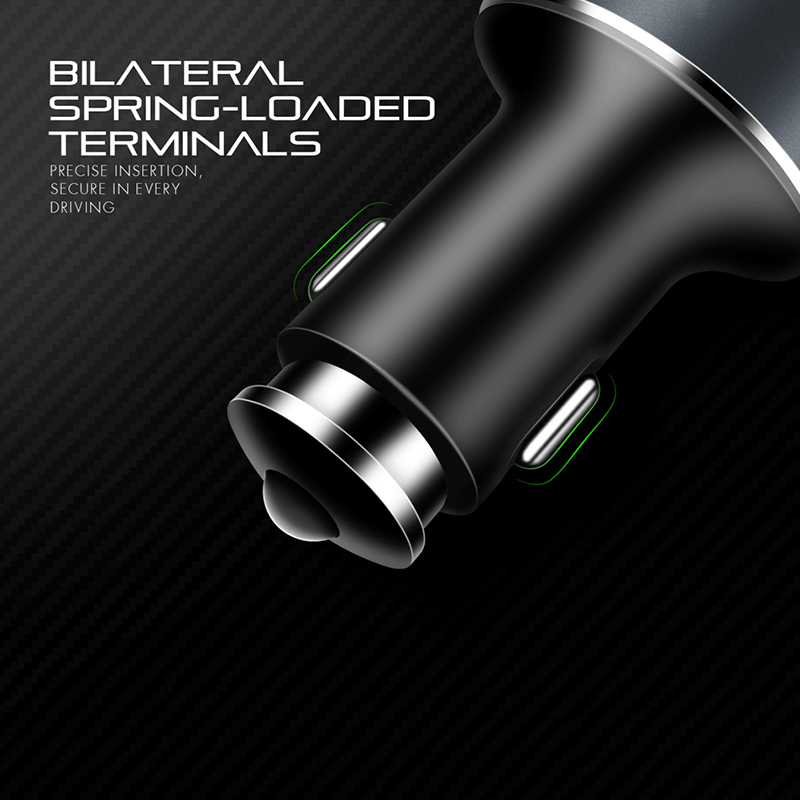 شاحن سيارة سريع بأربع منافذ يو اس بي لجميع لجميع الأنواع بكابل متر