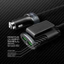 شاحن سيارة سريع بأربع منافذ يو اس بي لجميع لجميع الأنواع بكابل متر