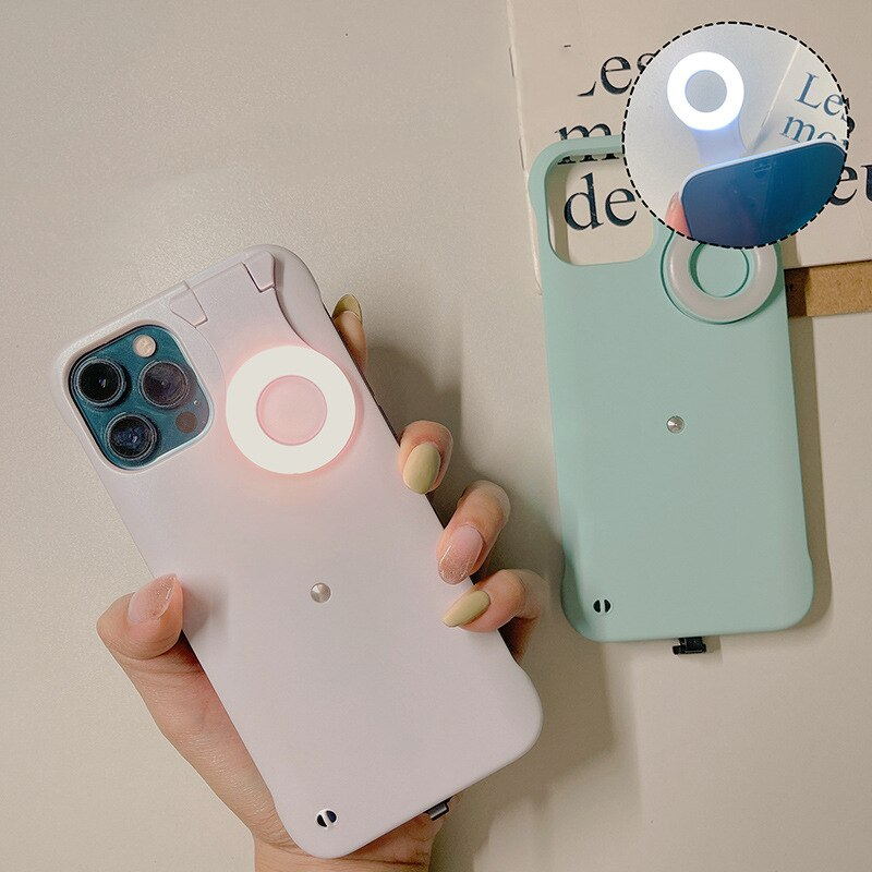 كفر موبايل مع رينج لايت بثلاث درجات لالتقاط صور سيلفي في الظلام