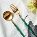 طقم معالق وشوك وسكاكين جولد في زيتي أنيق ٢٤ قطعة مثالي للعزومات