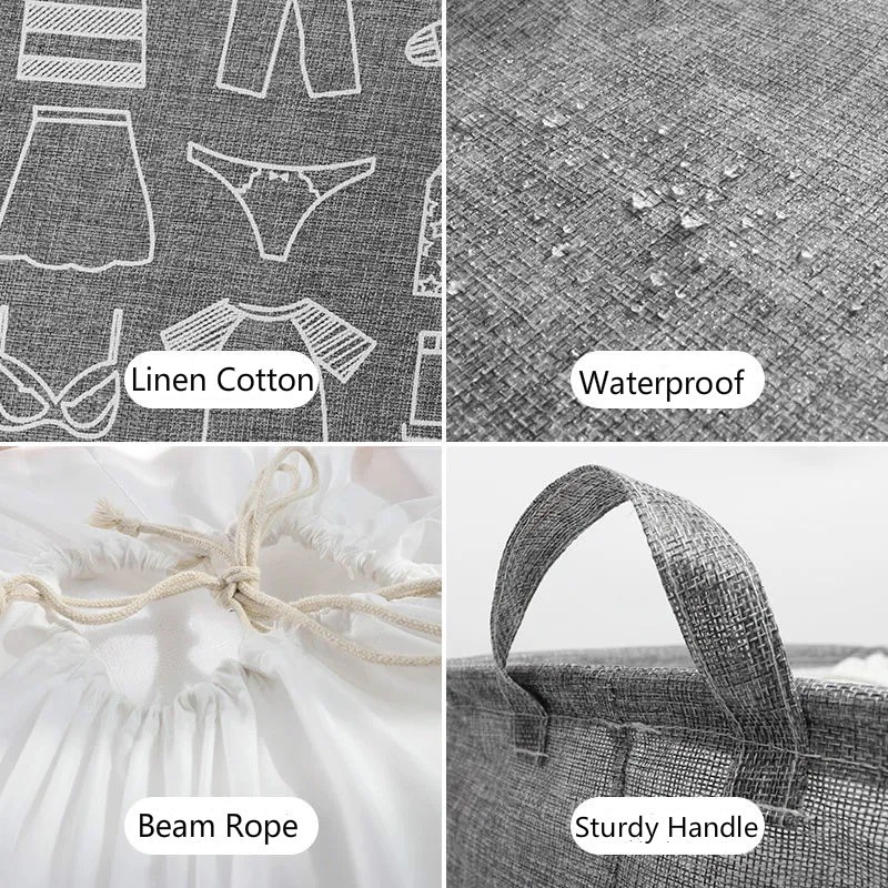 سلة مربعة بغطاء وجوانب شفافة للغسيل وتخزين البطاطين واللحاف