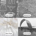 سلة مربعة بغطاء وجوانب شفافة للغسيل وتخزين البطاطين واللحاف