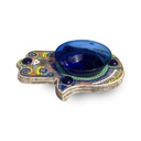 كف خشب هاند ميد مع طبق زجاج لتقديم المكسرات والكاندي