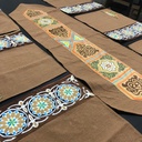 مفرش سفرة رانر رمضاني 7 قطع  بالوان مختلفة