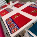 طقم مفرش سفرة رانر رمضاني 7 قطع  بالوان مختلفة