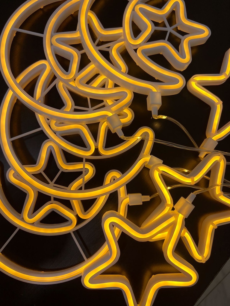 ستارة رمضانية مضيئة مميزة اشكال هلال ونجمة