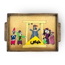 صينية تقديم رمضانية خشب باشكال مختلفة ويد لسهولة الحمل