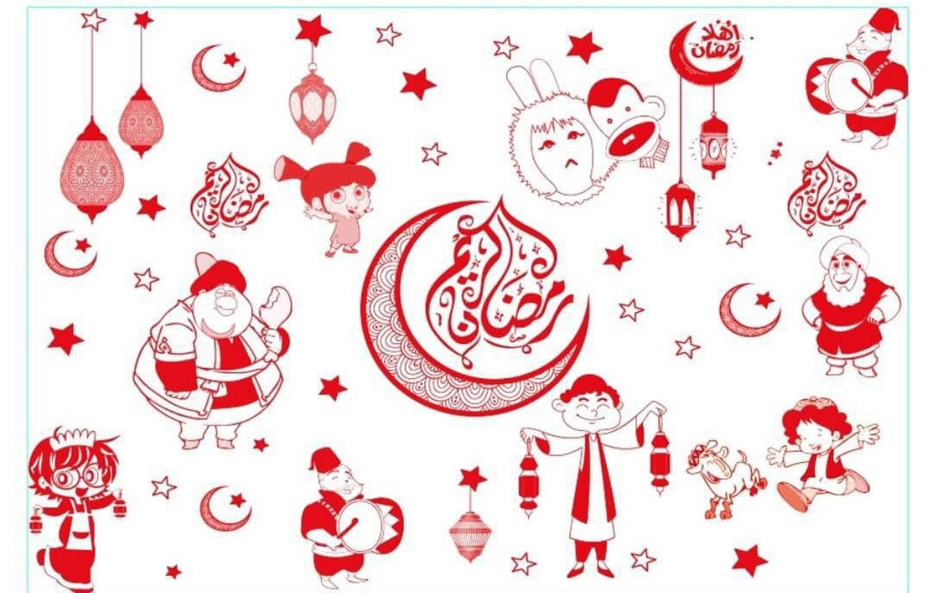 رول مفارش سفرة بلاستك أشكال شخصيات رمضانية