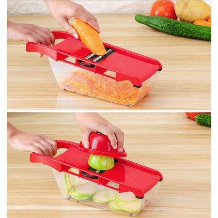 قطاعة ومبشرة الخضار والفاكهه والجبن 6 رؤوس مع علبة