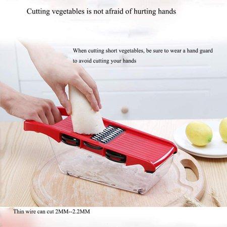 قطاعة ومبشرة الخضار والفاكهه والجبن 6 رؤوس مع علبة