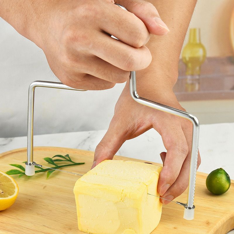 قطاعة استانليس ستيل سلكية لتقطيع الجبن والزبدة بسهولة بمقبض يد مريح
