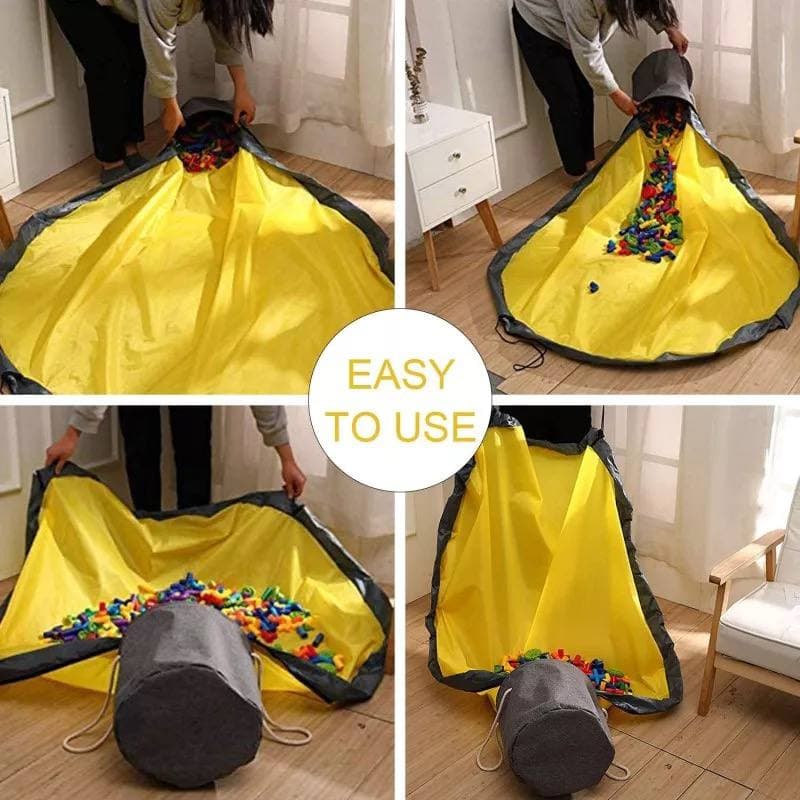 سلة لعب الأطفال ببساط اللعب الكبير وغطاء