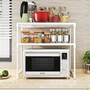 استاند منظم و حامل معدن فوق الميكرويف دورين متعدد الاستخدامات لحمل و تنظيم ادوات المطبخ قابل للفك و التركيب