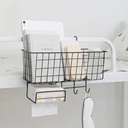 باسكت منظم وحامل لأدوات المطبخ والحمام برف للمناديل وهوكات