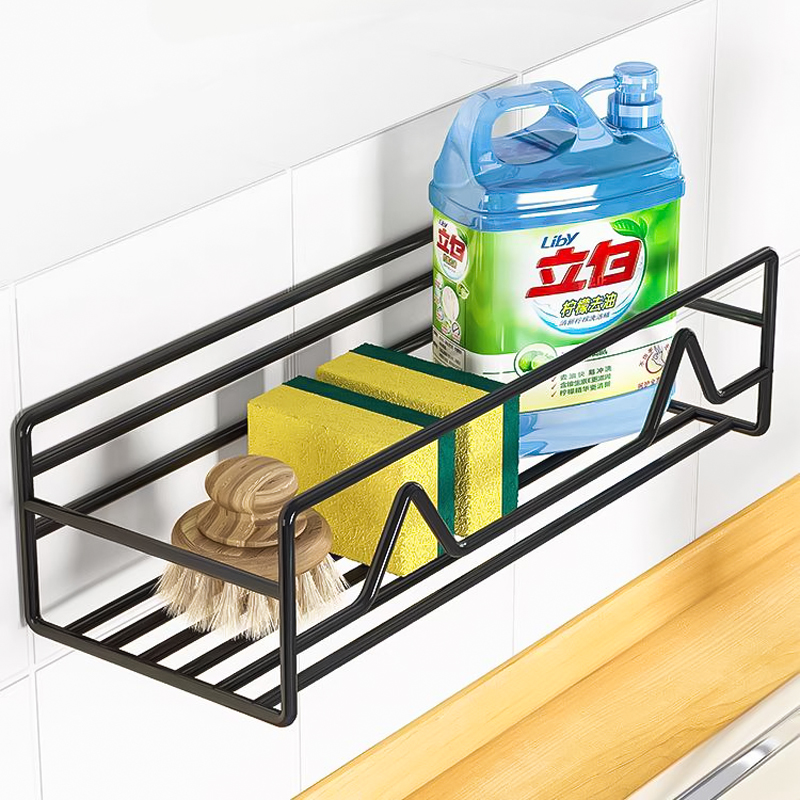 رف معدن لحمل وتنظيم ادوات المطبخ والحمام كبرطمانات التوابل وزجاجات الزيت والشامبو والفوط