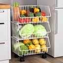 تربو معدني 3 دور لحمل وتنظيم أدوات المطبخ والحمام بعجلات لسهولة الحركة