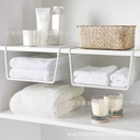 اندر شيلف حامل ومنظم للملابس وادوات المطبخ والحمام معدن غير قابل للصدأ