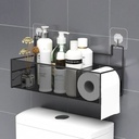 رف معدن لحمل وتنظيم ادوات الحمام والمطبخ بلزق دبل فيس قوي