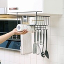 اندر شيلف برف حامل للمناديل و 5 هوك منظم وحامل ومنظم لأدوات المطبخ والحمام من المعدن