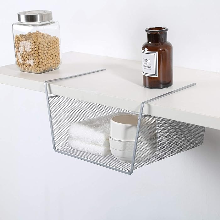 اندر شيلف منظم وحامل للملابس وادوات المطبخ والحمام والمكتب من المعدن