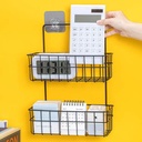 استاند معدني 2 دور لحمل وتنظيم ادوات المطبخ والحمام بلزق دبل فيس قوي لسهولة التعليق