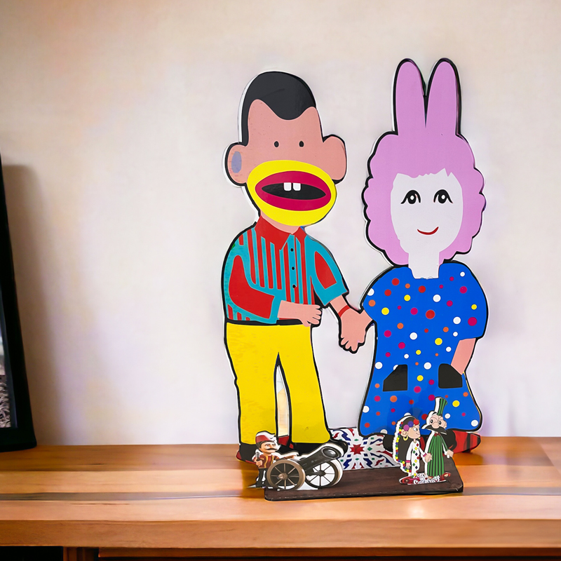 استاند بوجي وطمطم ثري دي من الخشب لديكور رمضاني مميز