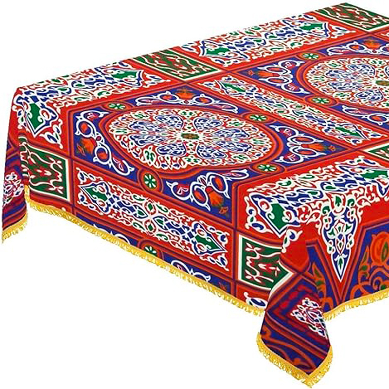 مفرش سفرة خيامية 2.5 متر بأشكال وألوان مختلفة مبهجة لعزومات الشهر الكريم