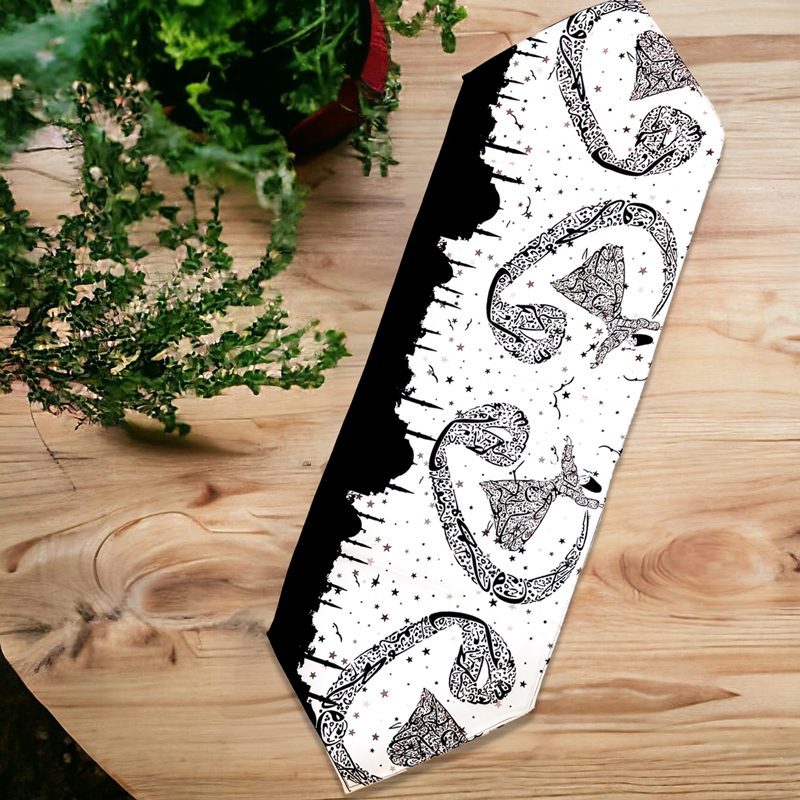 رانر سفرة 135 سم بتصميم عربي وشكل تنوره لديكور رمضاني مميز