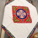 مفرش سفرة 1 متر كتان بقماش خيامية لديكور رمضاني مبهج