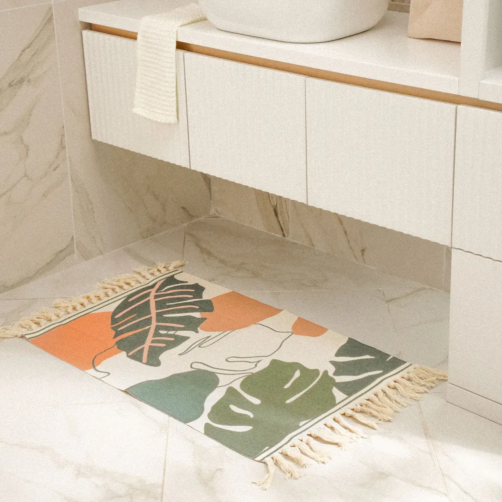 مشاية هاند ميد ديزاين ورق شجر مقاس 60*90 سم لتجديد غرف النوم والليفنج والدريسنج