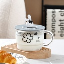 مج زجاج بغطاء سيليكون أرنوب 500 ملي للهوت شوكلت والكورن فليكس والفروت سلات والرمان بيد