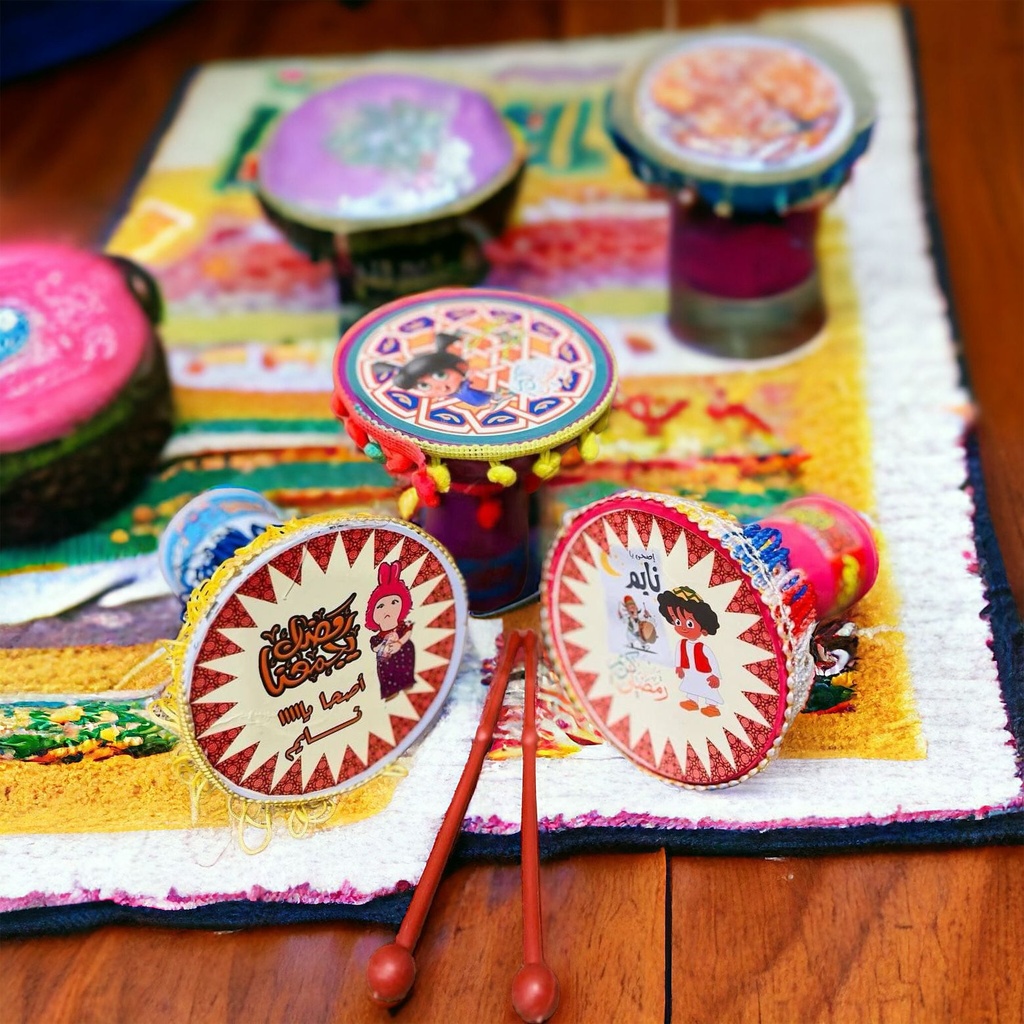 طبلة مسحراتي رمضان بأشكال كرتونيه مختلفة وألوان مبهجة للأطفال