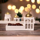 تمرية وشمعدان 2 في 1 لتقديم التمر والمكسرات والشوكولاتة للضيوف ولديكور رمضاني مميز