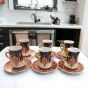 طقم شاي استكانة 12 قطعة مزين برسومات رمضانية مميزة من البورسلين