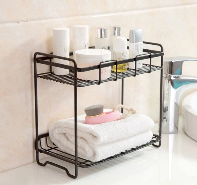 ستاند ومنظم أدوات المطبخ والحمام من المعدن 2 دور