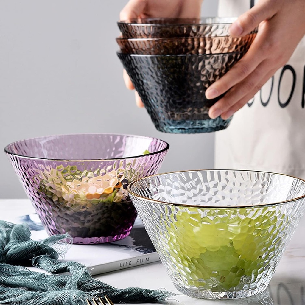 طبق لحمل الخضروات وتقديم السلطات والفواكه علي السفرة بشكل شيك من الاكليريك بألوان مختلفة