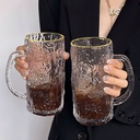 كوباية زجاج منقرش مزينه بحواف جولد 500 ملي لشرب وتقديم المياه والعصائر والمشروبات الغازية